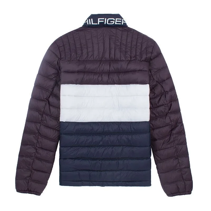 Пуховик мужской Tommy Hilfiger, бордовый/белый/темно-синий — фото 3