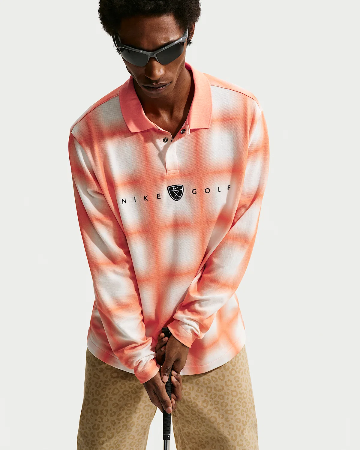Мужское поло Nike Fairway Fresh Dri-FIT свободного кроя с длинным рукавом, Orange Frost/Orange Frost — фото 3
