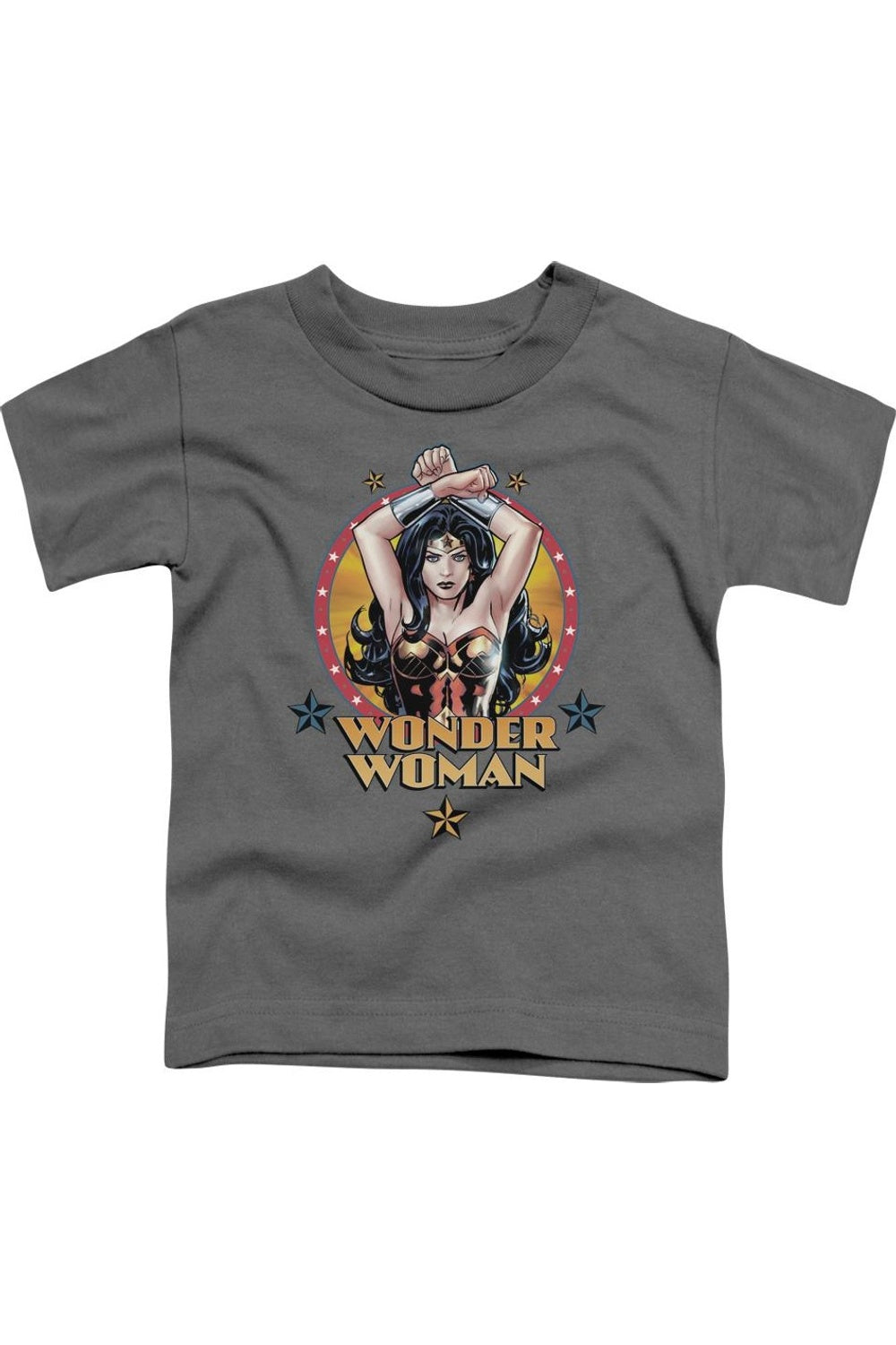 

Футболка с коротким рукавом для малышей "Могучая женщина" из Лиги Справедливости Америки Gildan, Charcoal
