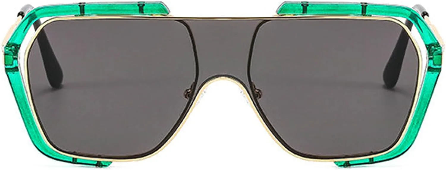 

Willochra Модные большие квадратные женские солнцезащитные очки в винтажном панк-стиле для мужчин, цельные очки для активного отдыха, солнцезащитные очки UV400, C2