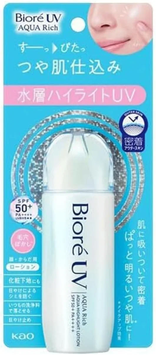 Солнцезащитный лосьон Biore UV Aqua Highlight Lotion SPF 50+ 70 мл