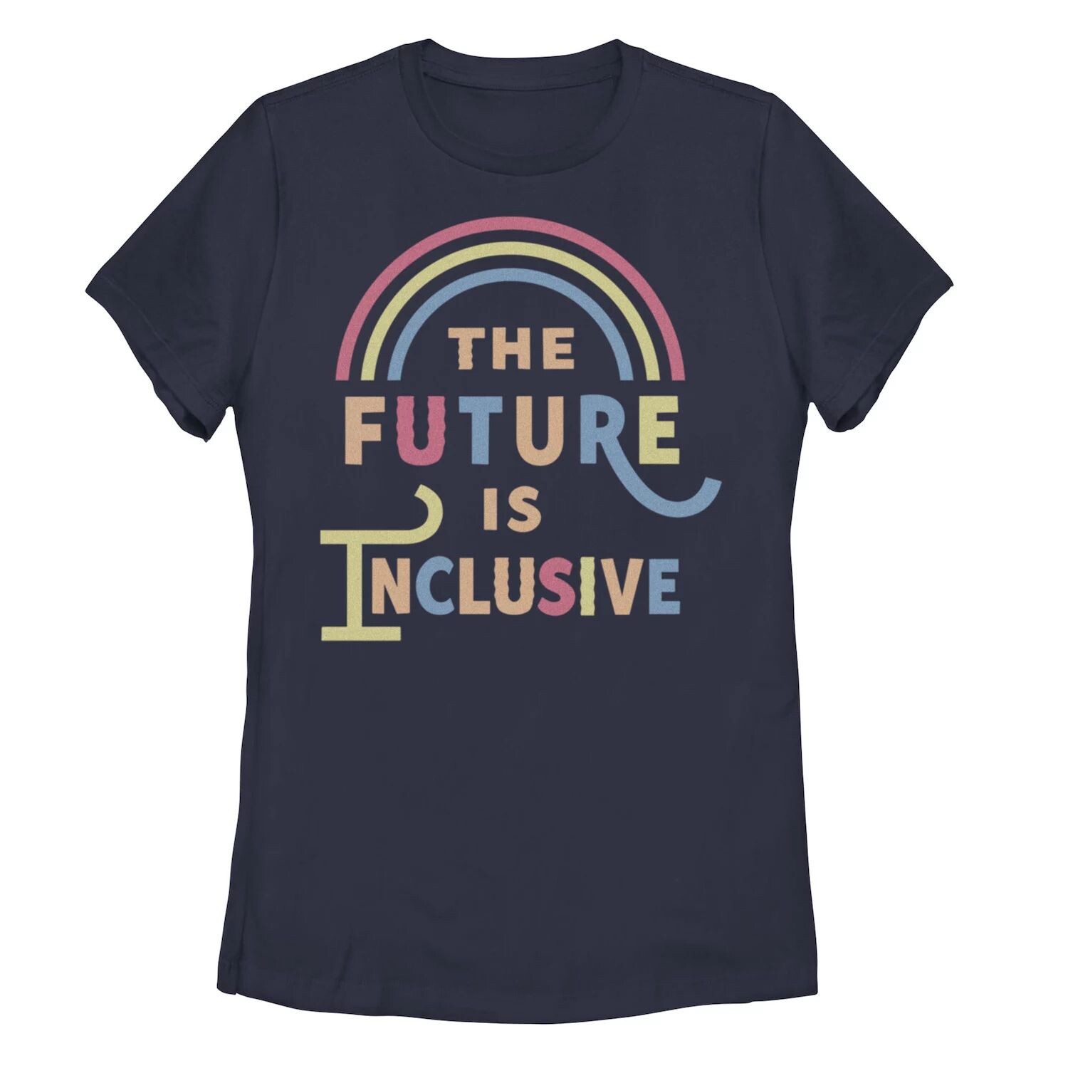 

Эксклюзивная футболка Junior's The Future Is Inclusive с разноцветной радужной надписью
