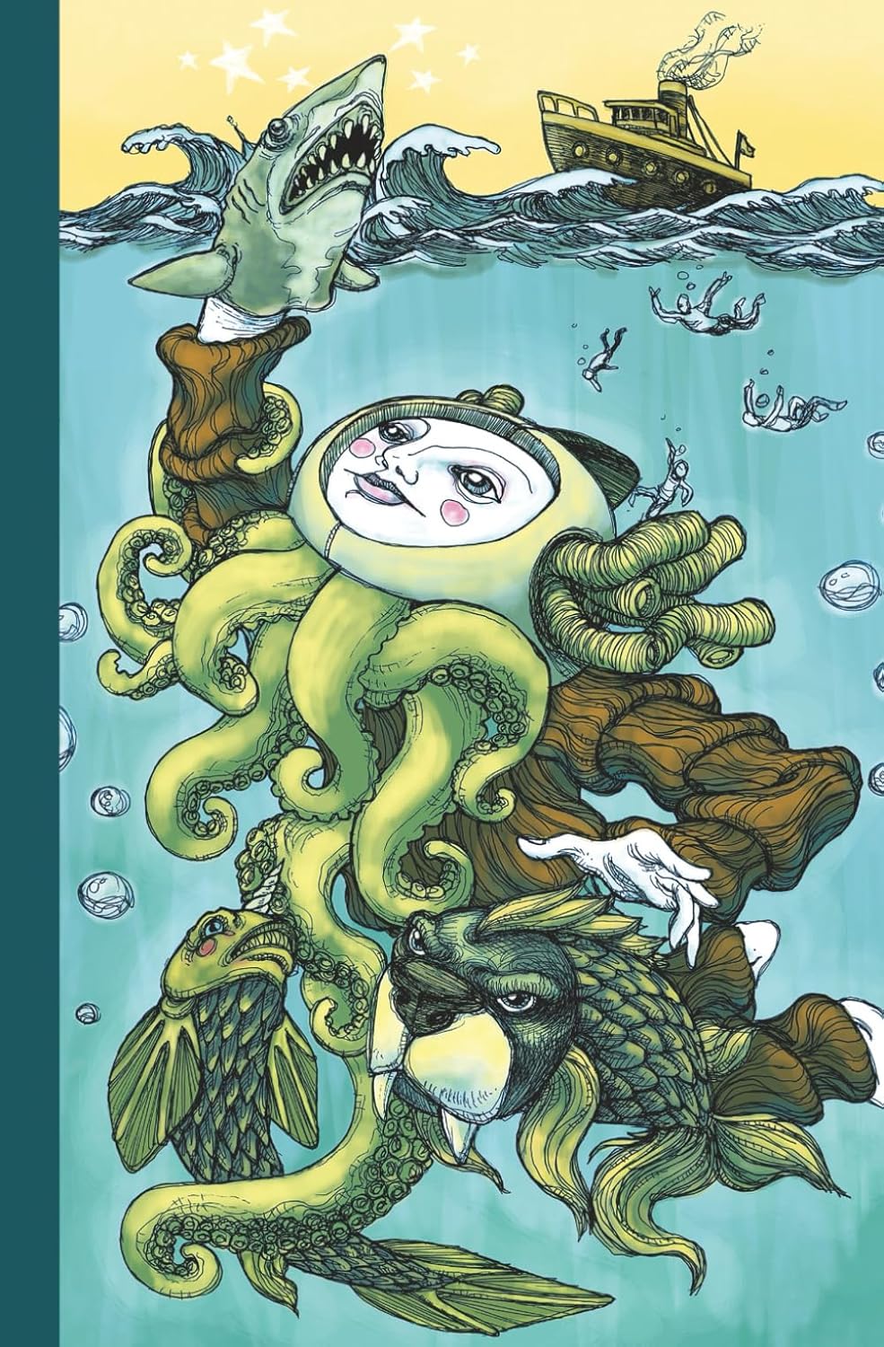 

Poseidon Notebook: Whimsical Illustration | Intricate Hand-drawn Style | Writing Journal for School, College, Office, Work | 5.25 x 8 inches | 100 Lined Pages (Independently published)