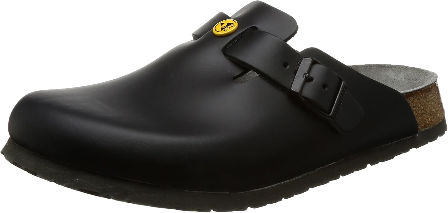 

Мужские сандалии Birkenstock Boston, антистатическая подошва из натуральной кожи, черный