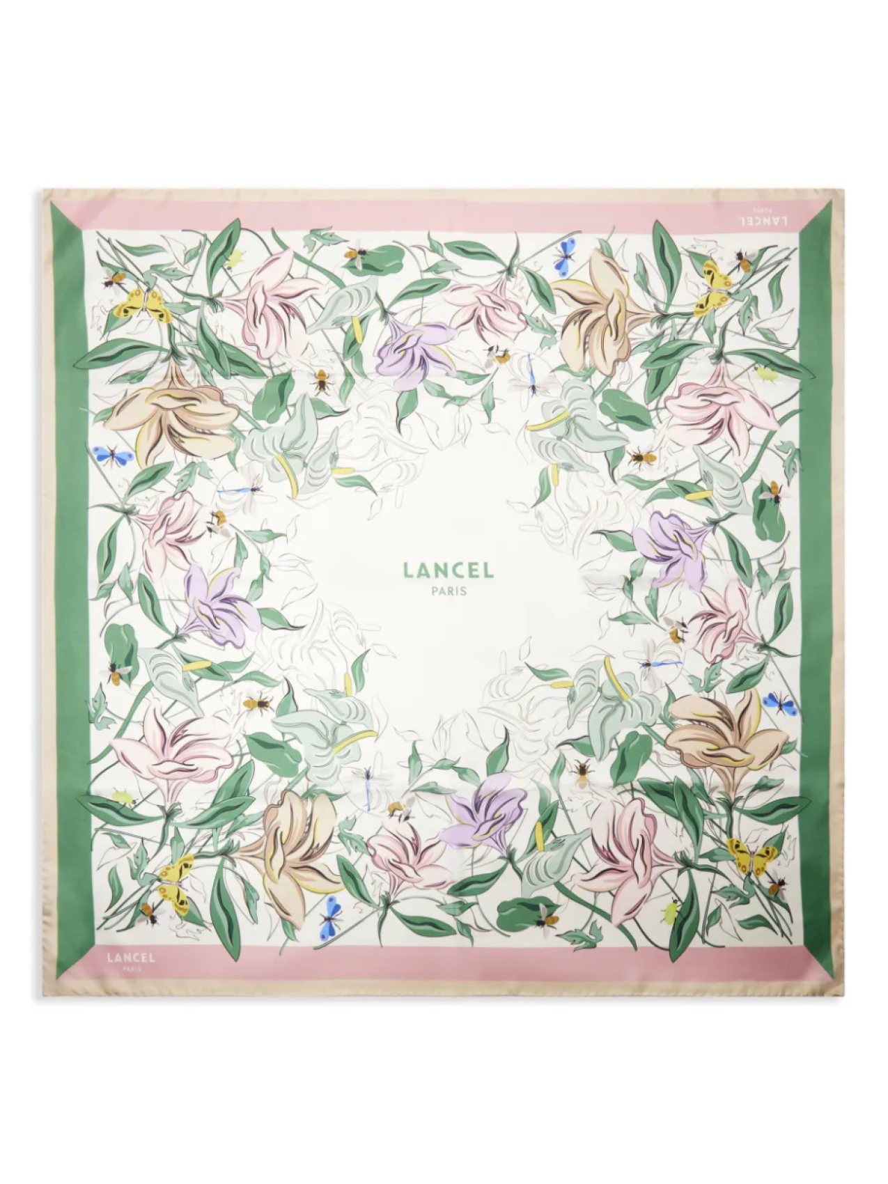 

Lancel платок Tutti Fleuri, розовый