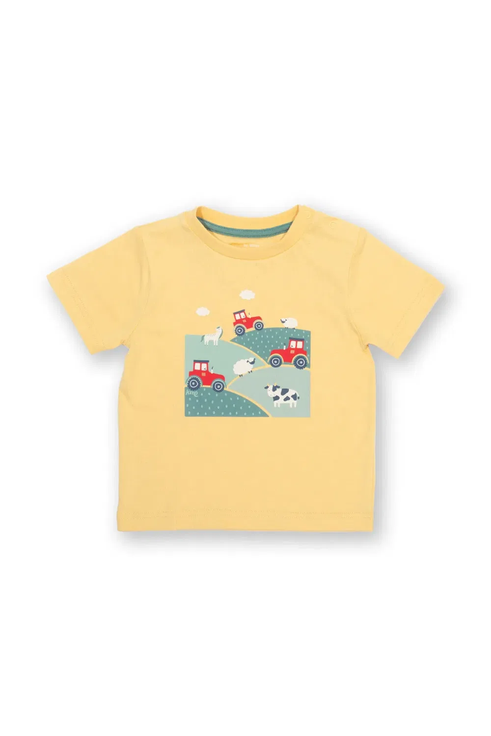 Детская футболка с принтом On the farm Kite, Yellow