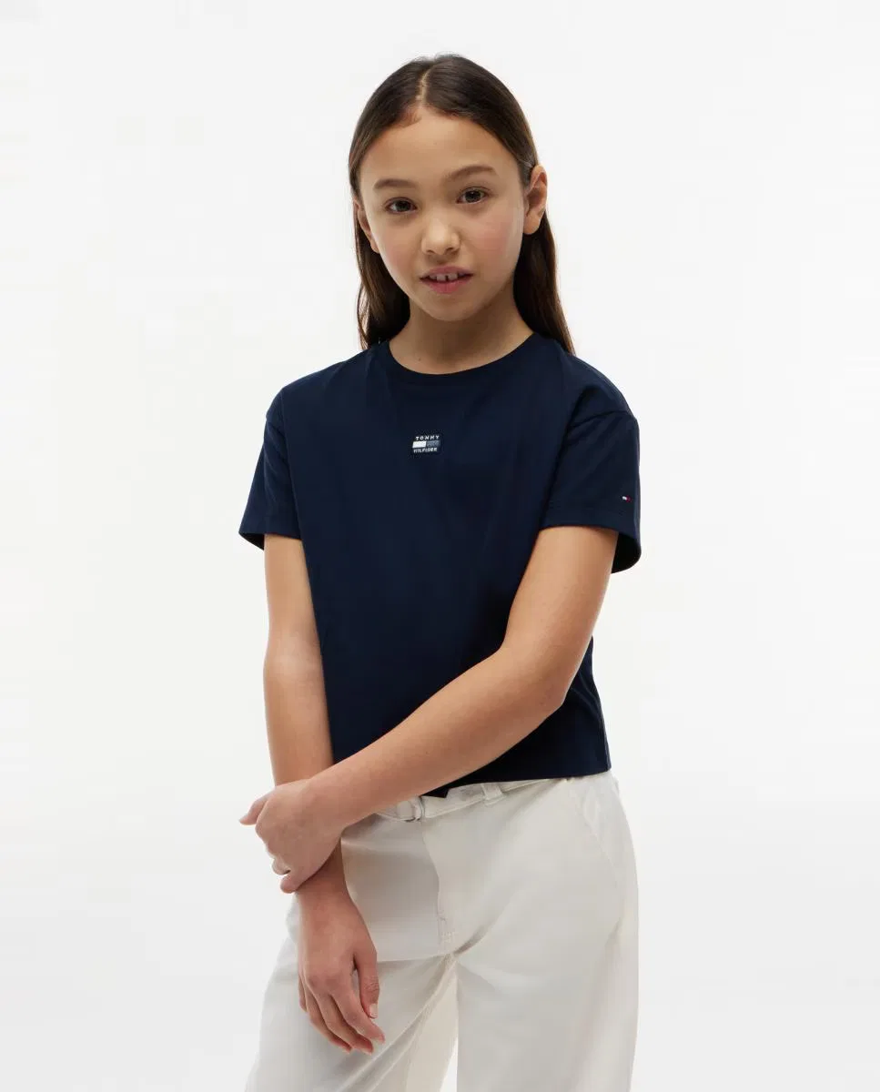 Детская футболка, Silueta Boxy Logo Frontal, Tommy Hilfiger, синий