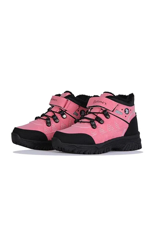 Детские ботинки для девочек на плоской подошве Skuaiter blm-5105 pink thermal fur girl's boots Bolimex, Pink — фото 3