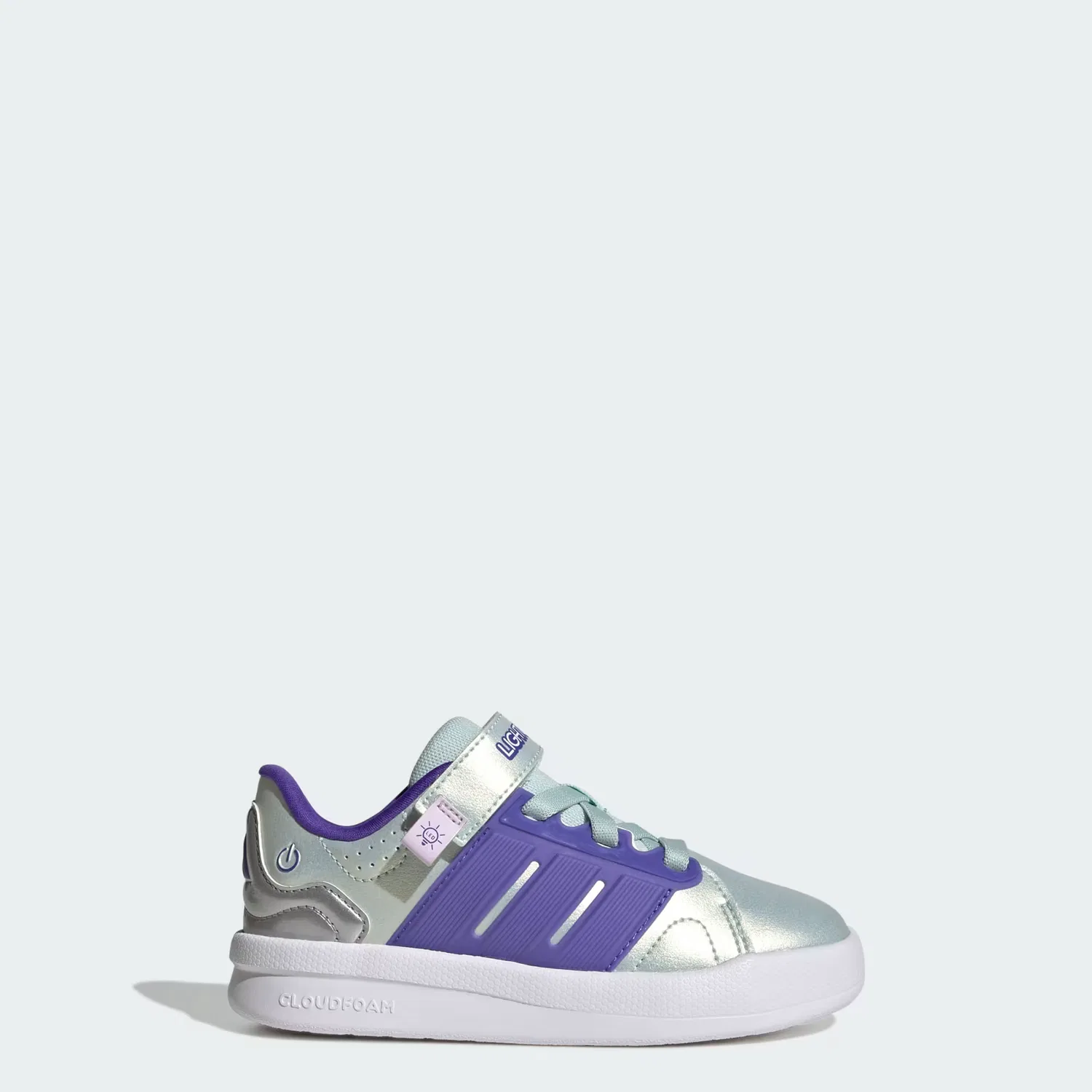 Детские кроссовки с подсветкой Lightorama Court Adidas Sportswear, мятный/фиолетовый/лавандовый