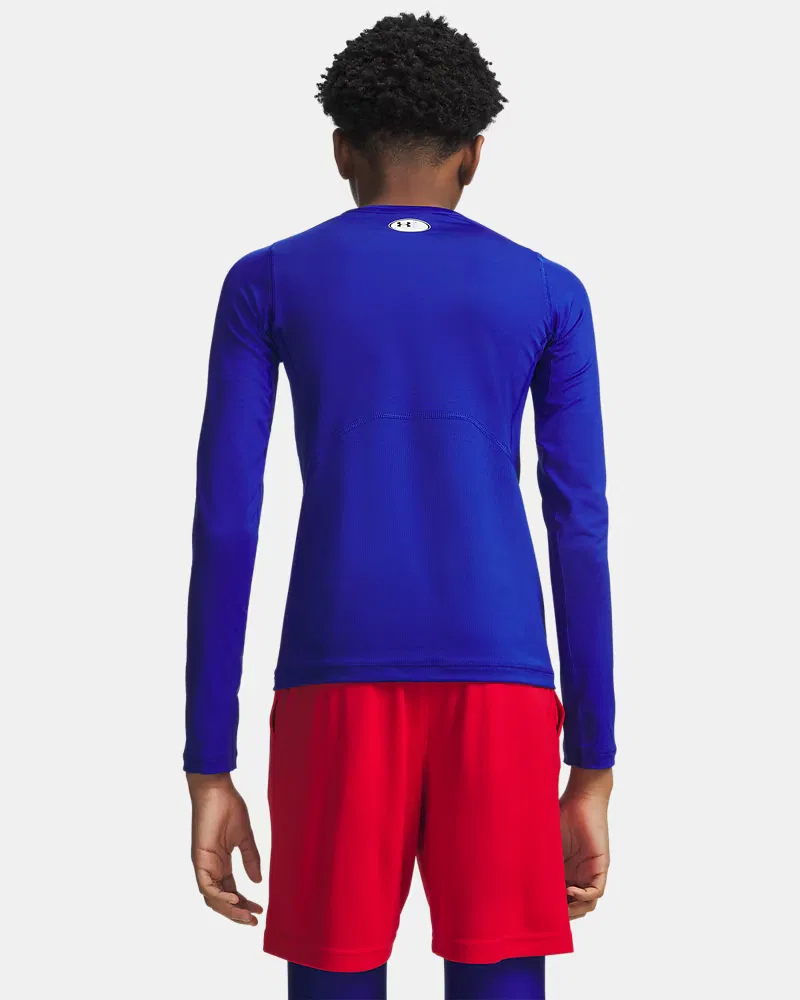 Лонгслив ультралегкий влагоотводящий HeatGear Armour UnderArmour, Royal/White — фото 2