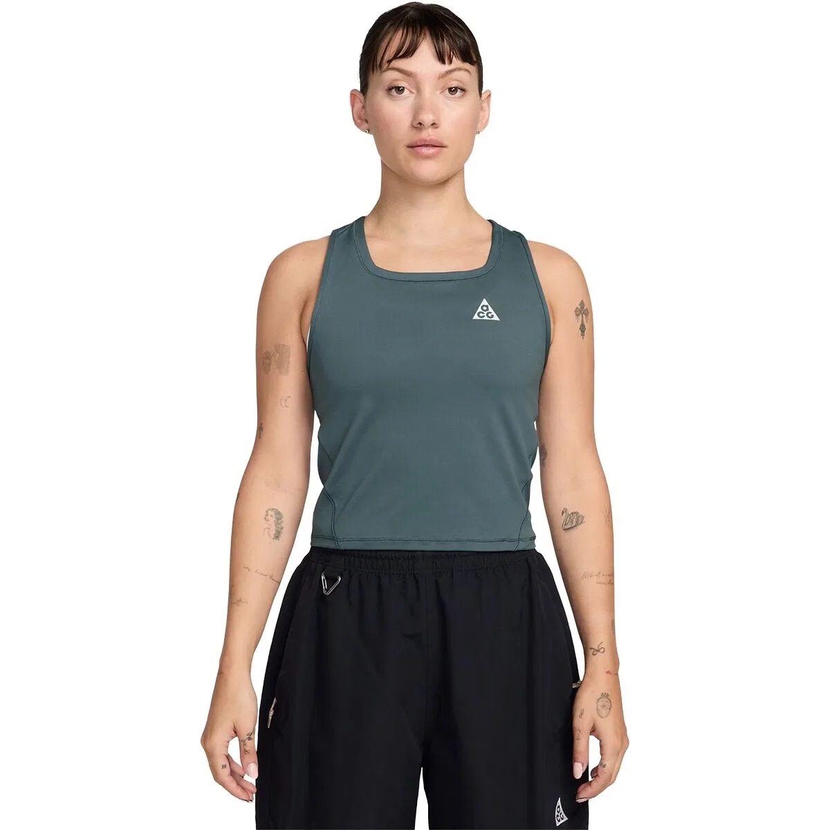 Женский топ для бега с принтом Acg Dri-Fit Trail Running Tank Top Nike, Mineral Slate/Summit White
