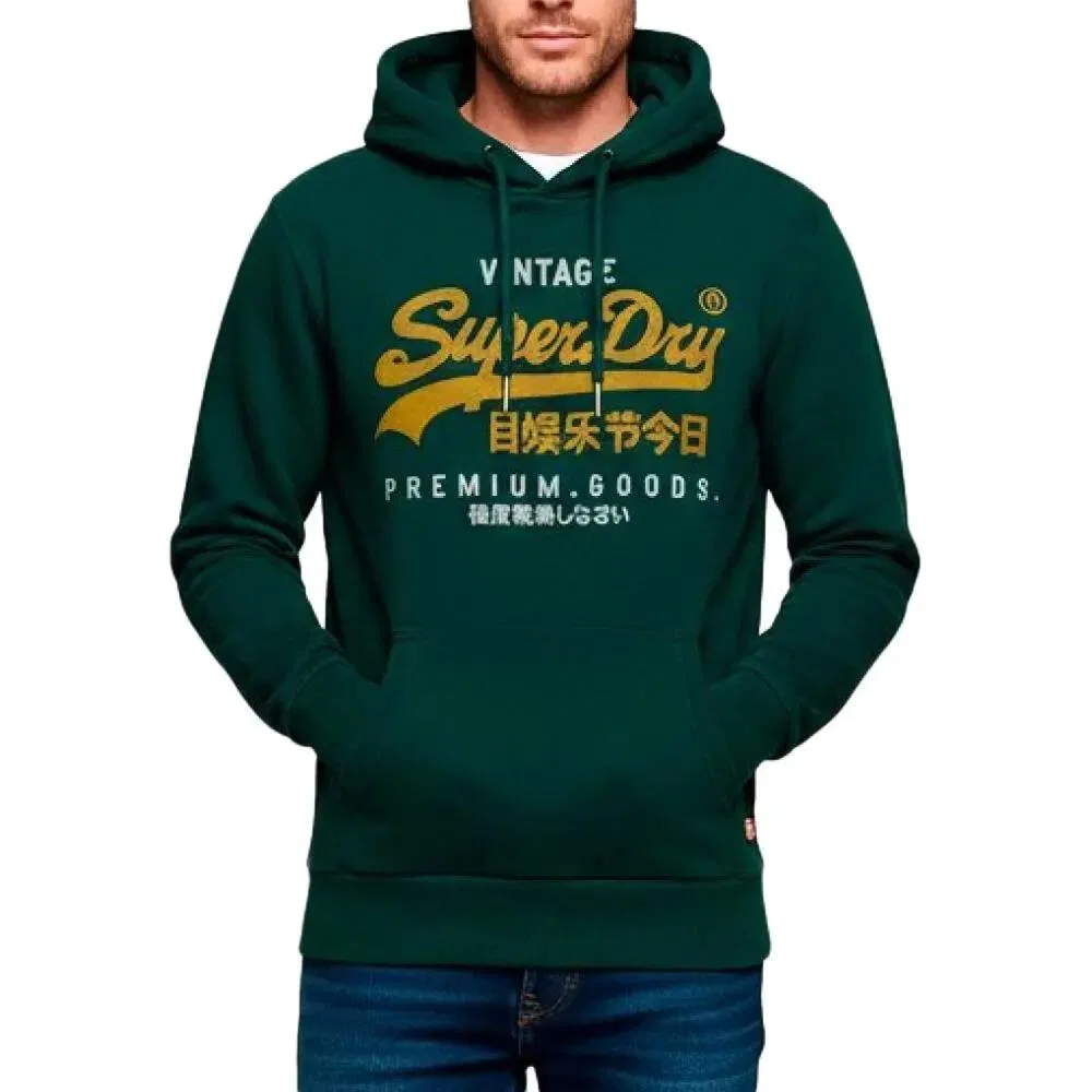 Мужское худи с капюшоном Superdry Duo Classic Hoodie, Цвет Grun — фото 3