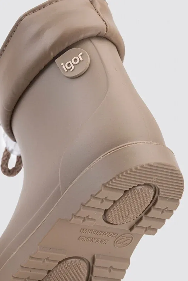 Детские ботинки для девочек на плоской подошве Igor, Beige — фото 4