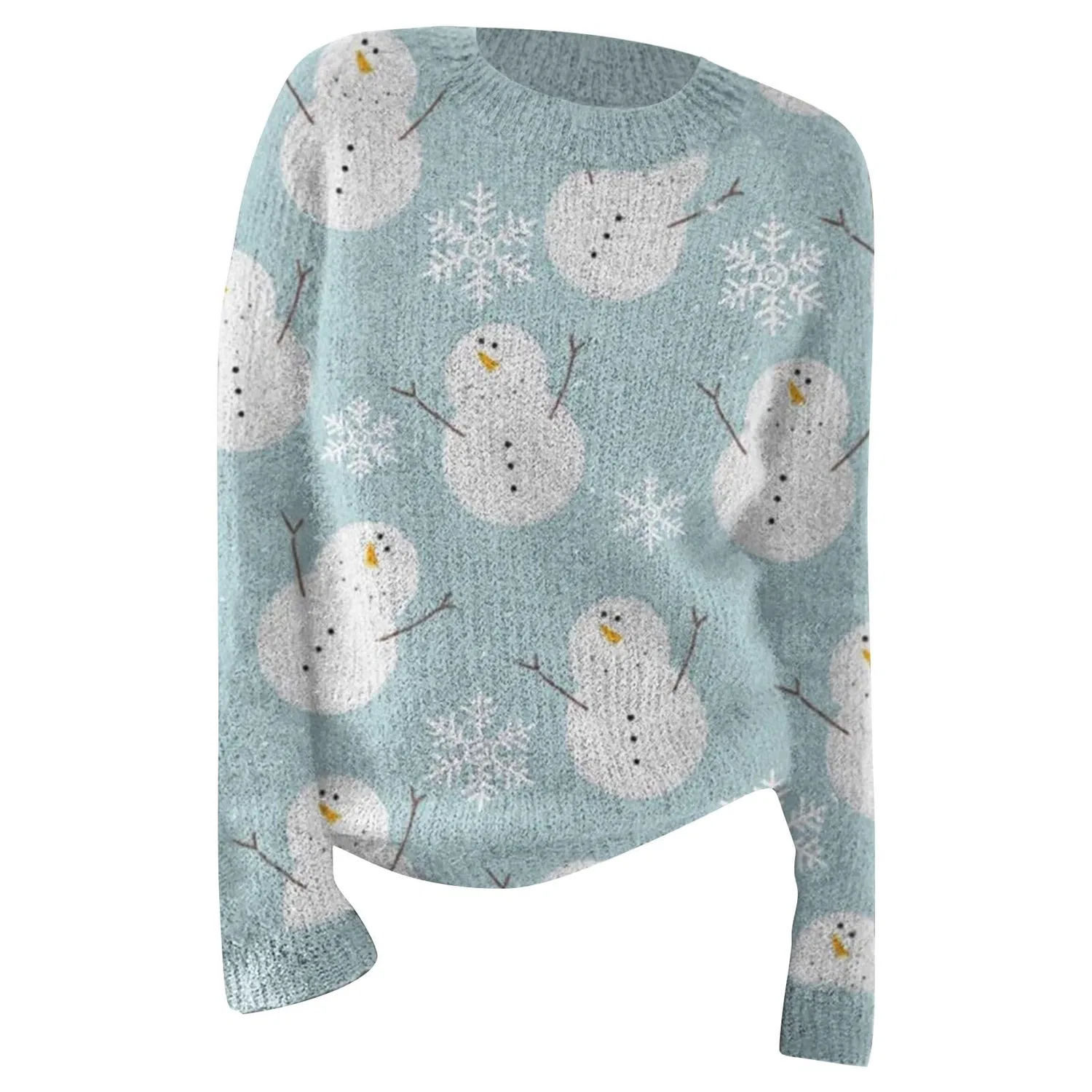 Женский свитер с принтом Fair Isle HUIFUAO, Z23 Sky Blue — фото 4