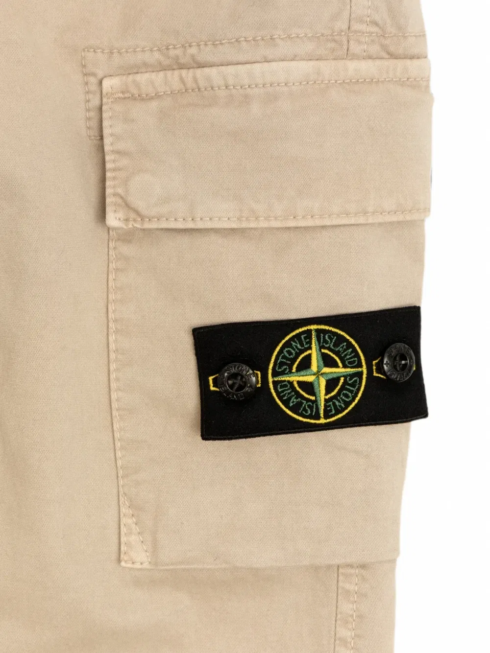 Карго-брюки с логотипом-нашивкой Stone Island Junior, бежевый — фото 3