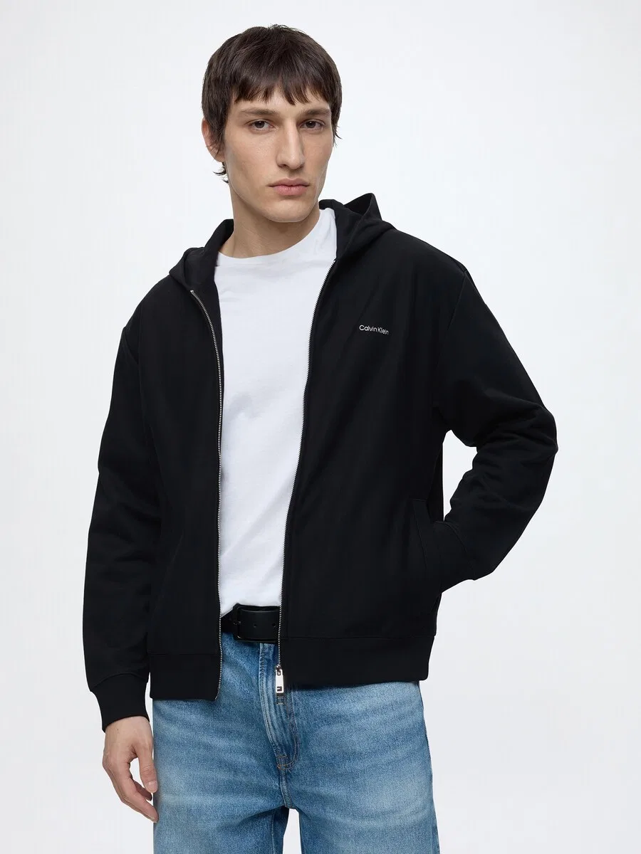 Худи на молнии Calvin Klein, черного цвета — фото 3