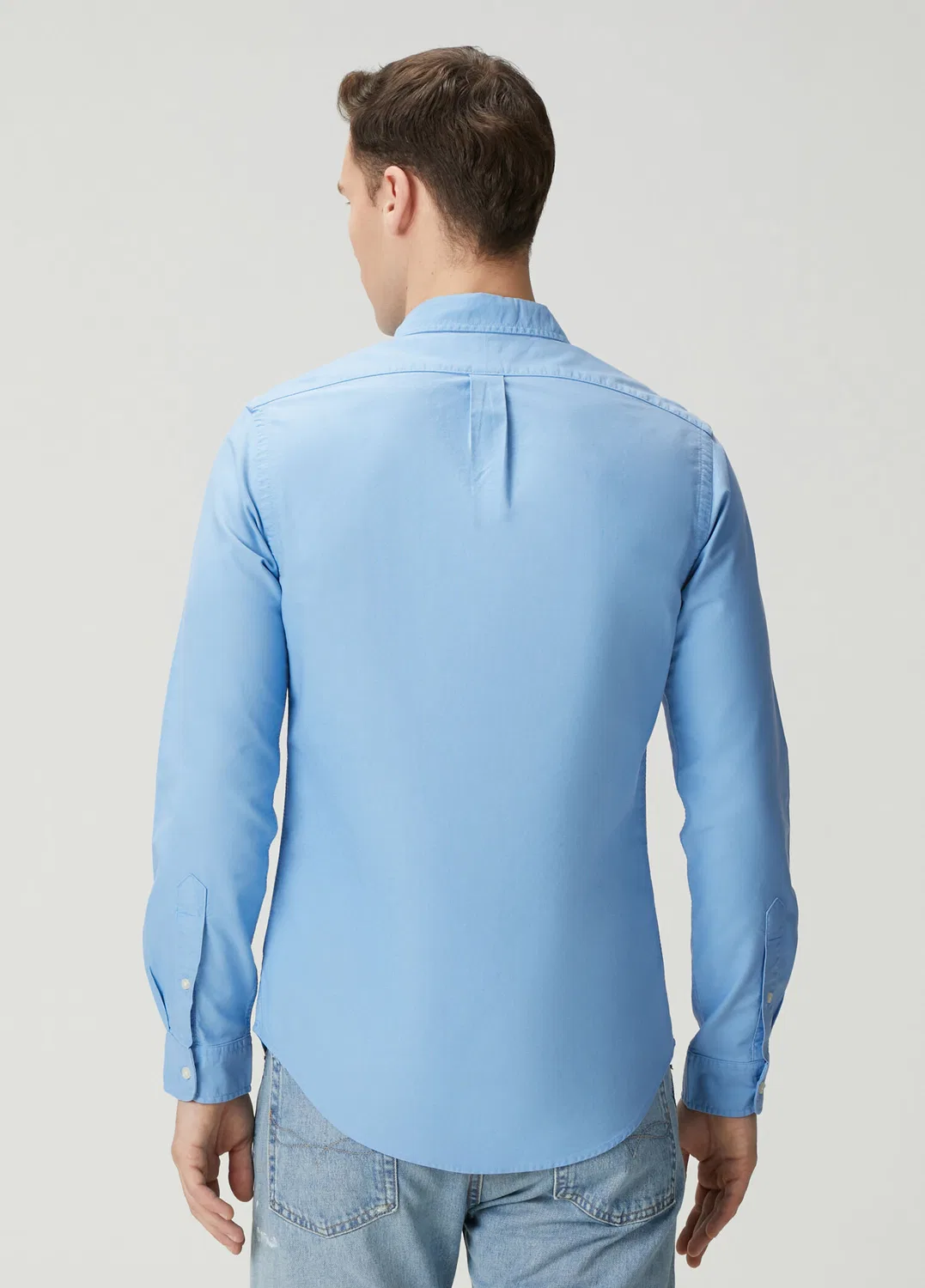 Рубашка Oxford Slim Fit Polo Ralph Lauren, mavi — фото 4