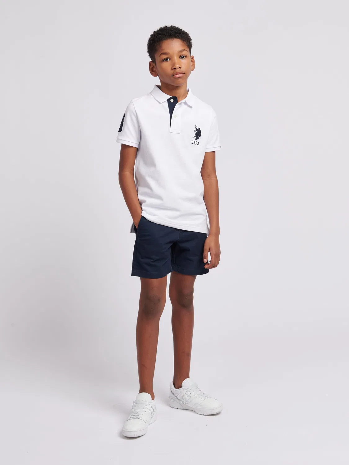Шорты классические чинос U.S. Polo Assn., синий — фото 3