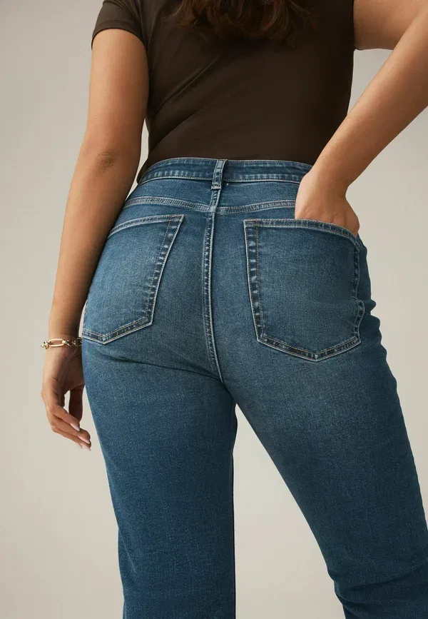 Джинсы деним Regular fit - hourglass slim cropped jeans Next, dark blue, темно-синий — фото 3