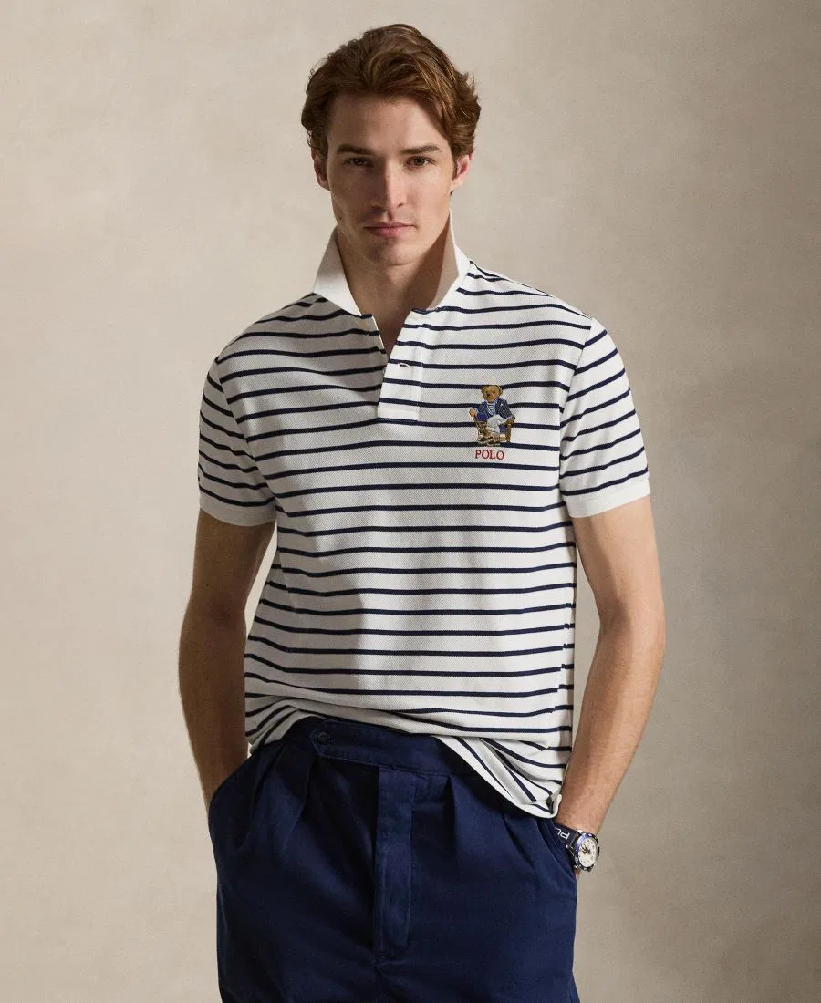 Поло с коротким рукавом, с принтом Polo Bear Polo Ralph Lauren, Newport Bear White/Newport Navy