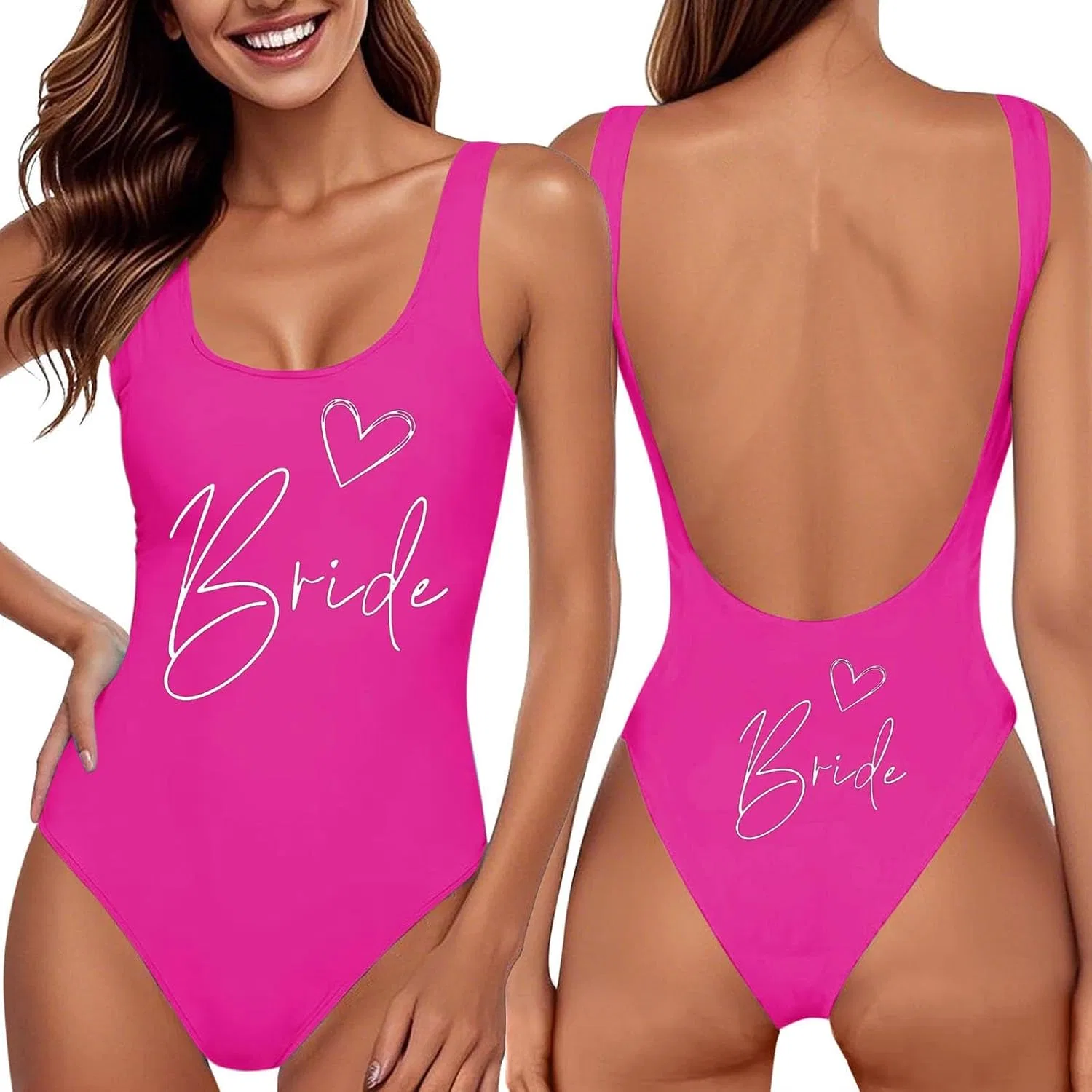 Женский слитный купальник с утяжкой для живота Generic, Hot Pink