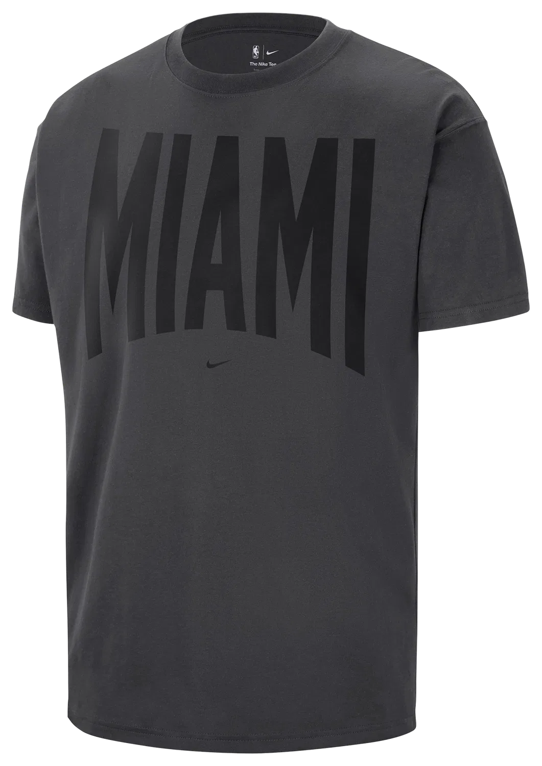 Мужская футболка из хлопка средней плотности с графикой NBA Heat Travel Nike, серый — фото 3