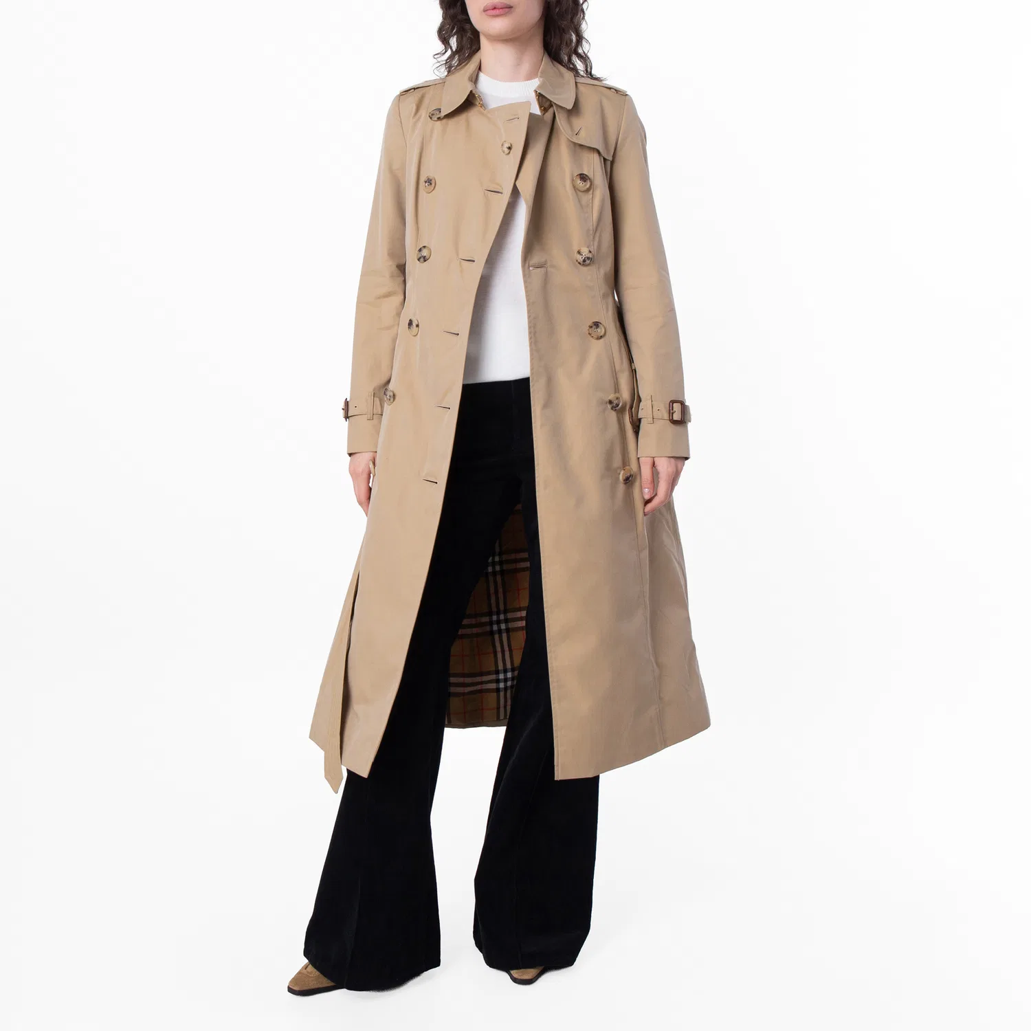 Пальто-тренч длинное Chelsea Heritage Burberry, Honey — фото 4