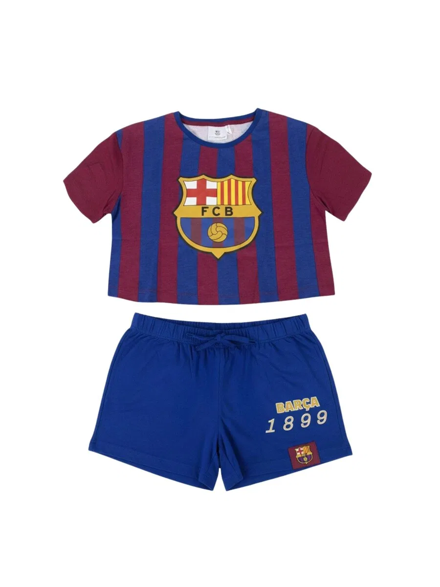 Пижама Cerda 'Short Pajamas Single Jersey FC Barcelona Beige' синего цвета