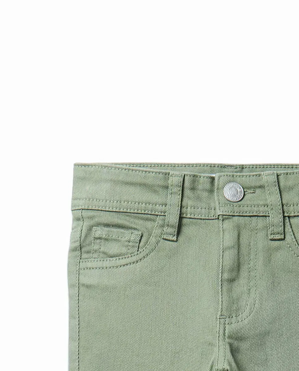 Детские брюки-клеш для девочек Twill Flare Basic Sfera, 530 Verde Oscuro — фото 2