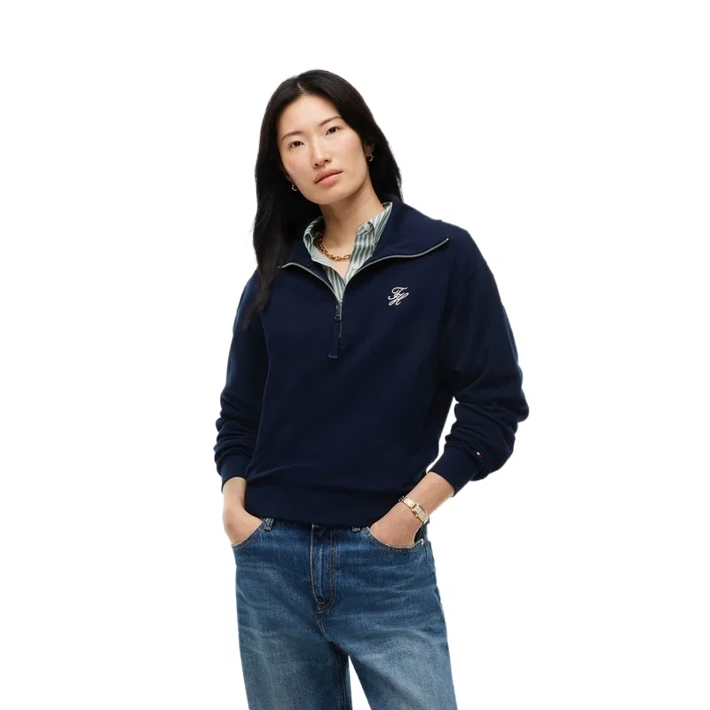 Женский свитшот с горлом Tommy Hilfiger, Ecru Ya8 — фото 3