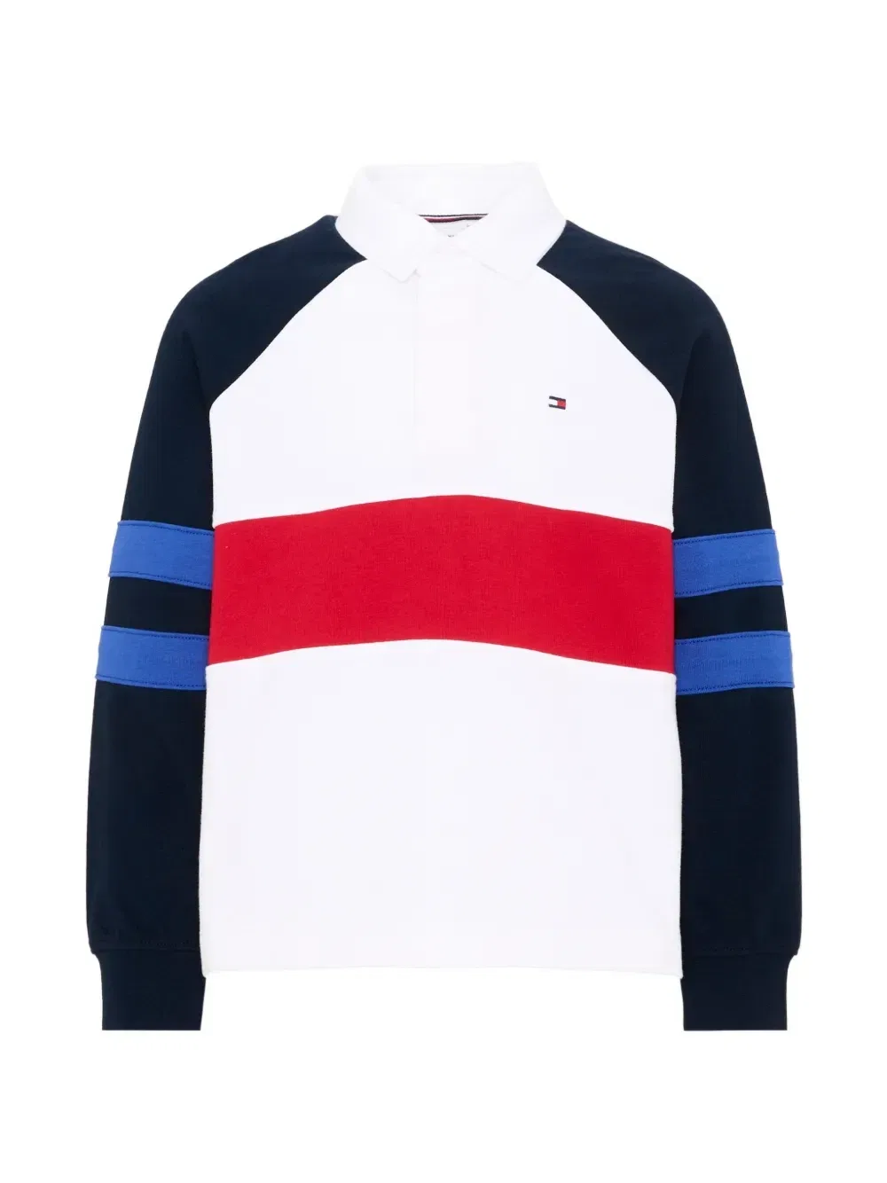 Поло с длинным рукавом в стиле колор-блок Tommy Hilfiger Junior, белый