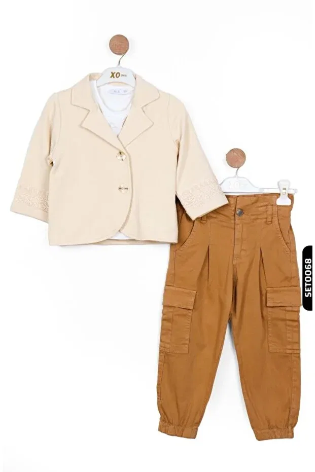 Детский жакет для девочек с длинным рукавом Nk Kids, Nude Color — фото 4