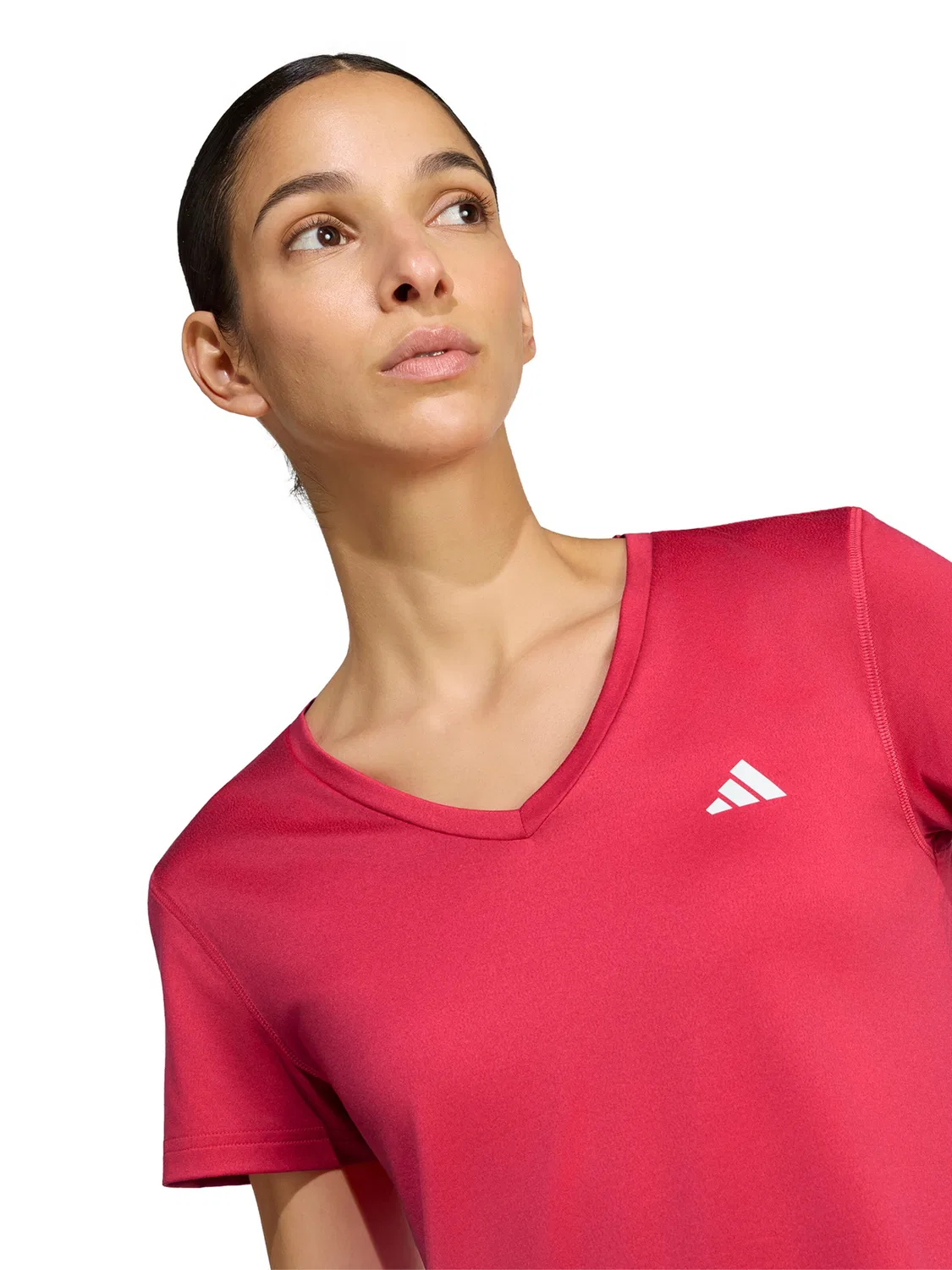 Спортивная футболка Adidas Performance Shirt Essentials малинового цвета — фото 4