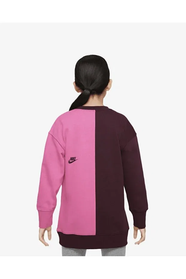 Детские свитшот для девочек цвет-блок Sportswear Nike, Dv0347-652 — фото 3