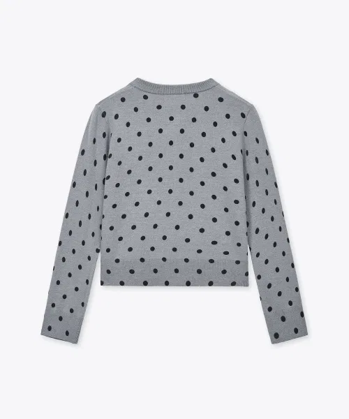Детский кардиган с круглым вырезом в горошек Medium Gray MUSINSA STANDARD KIDS — фото 4