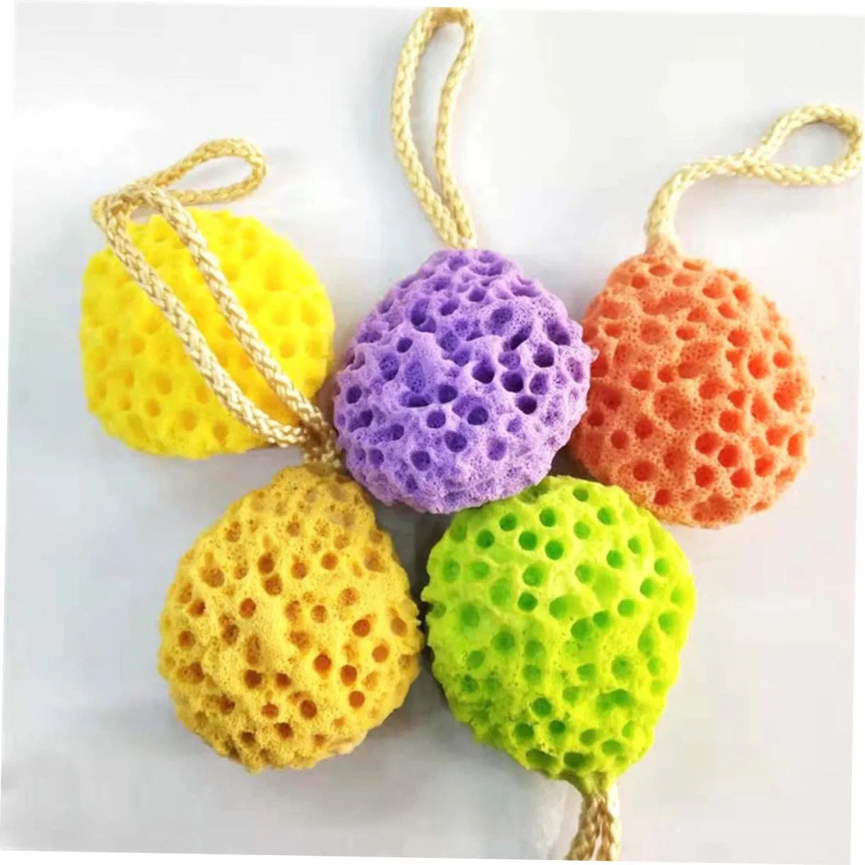 Набор мочалок для тела Honeycomb Bath Sponge, 3 шт., WRITWAA, 85 г, Yellow — фото 3