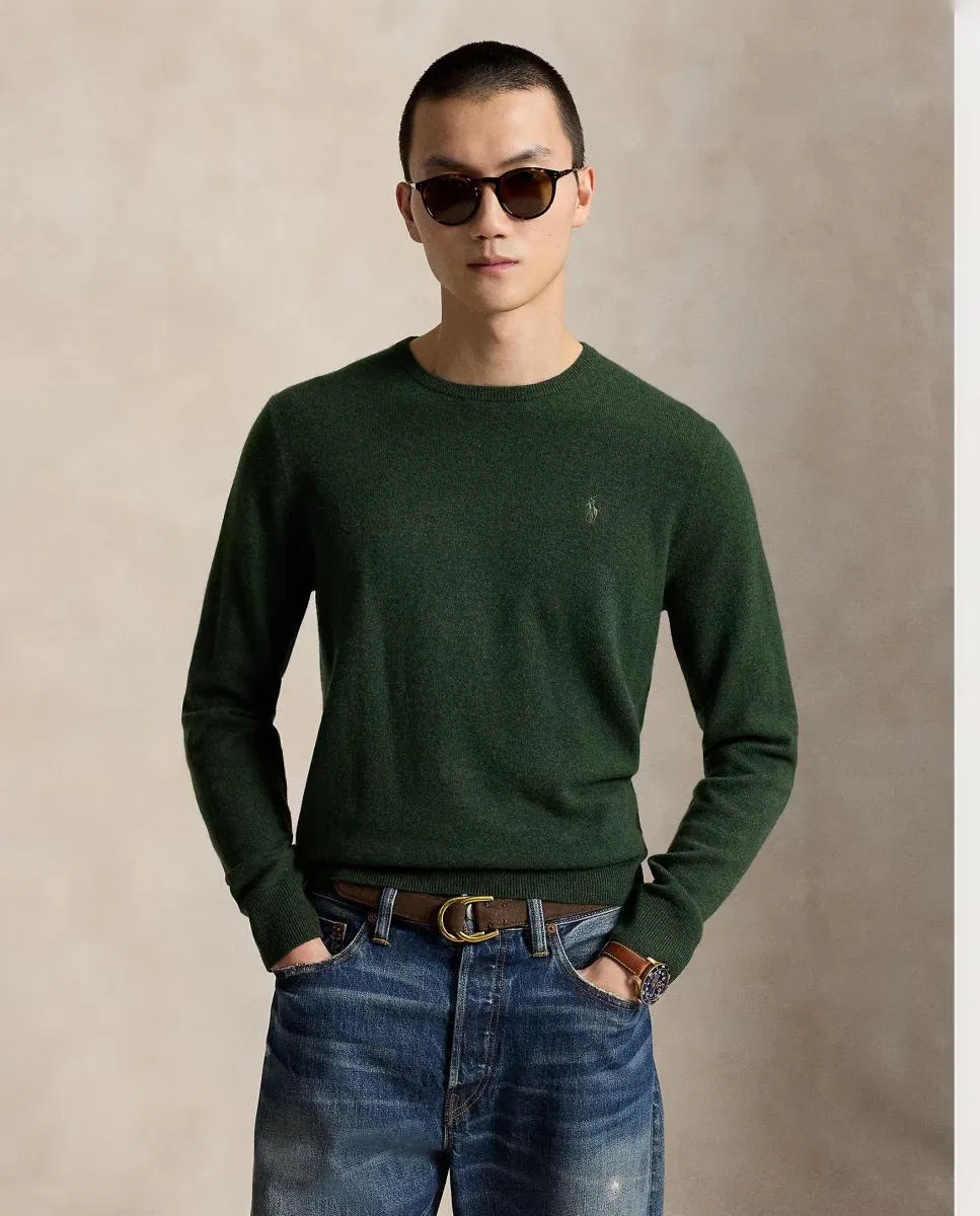 Мужский джемпер, Crouton Tostado Jaspeado, Polo Ralph Lauren, Musgo