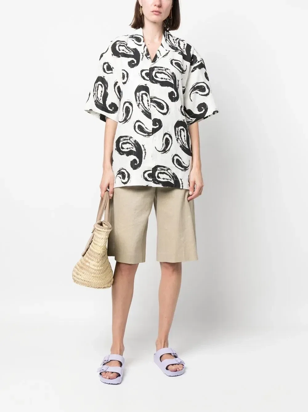 Рубашка La Chemise Jean с принтом пейсли Jacquemus, белый — фото 3