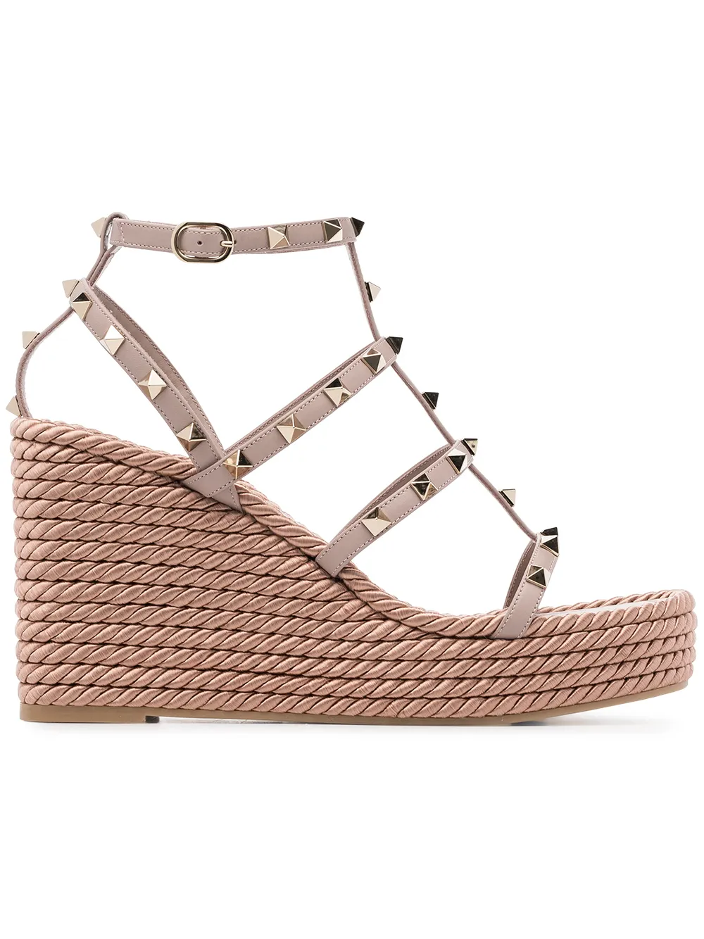 Босоножки Rockstud на танкетке VALENTINO GARAVANI, розовый