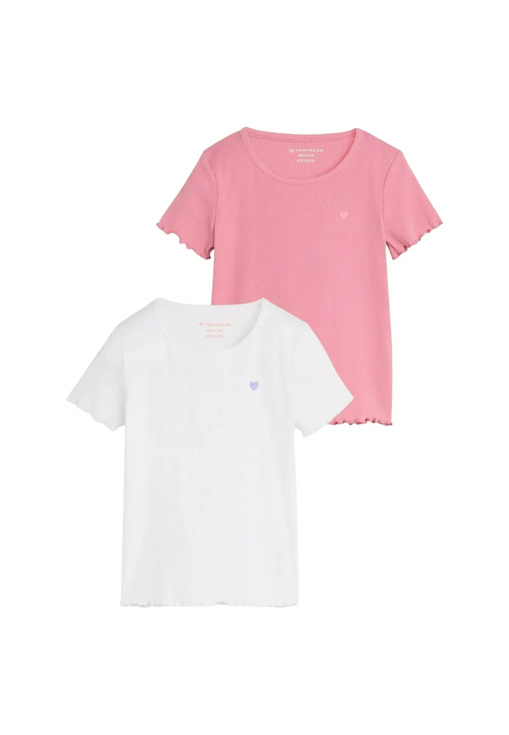 Комплект из 2 базовых футболок Tom Tailor, White Pink