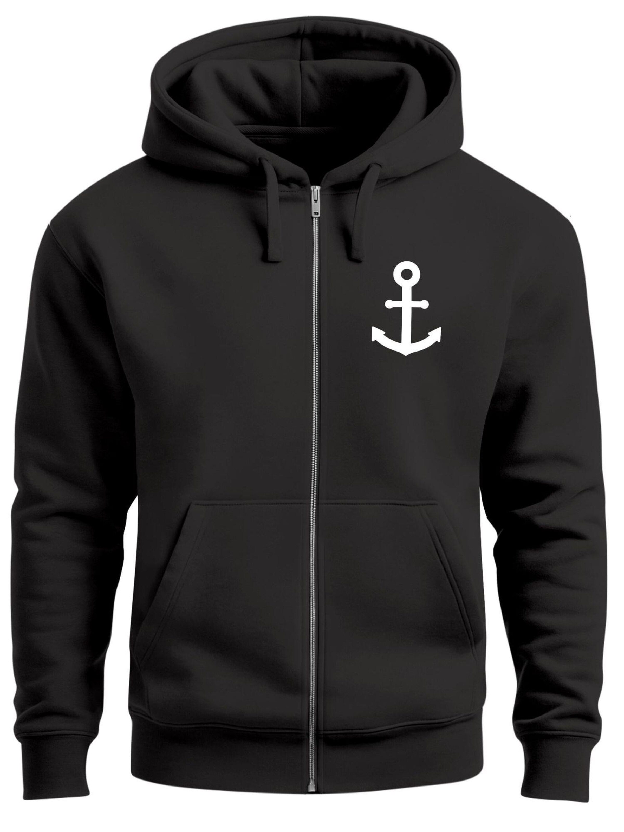 

Neverless Толстовка с молнией 'Anker' в черном цвете, Черный, Neverless Толстовка с молнией 'Anker' в черном цвете