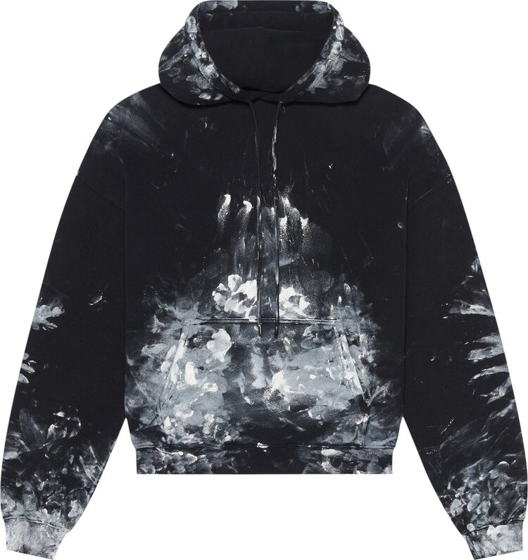 

Худи Balenciaga Painter Fitted Hoodie 'Black/White', черный