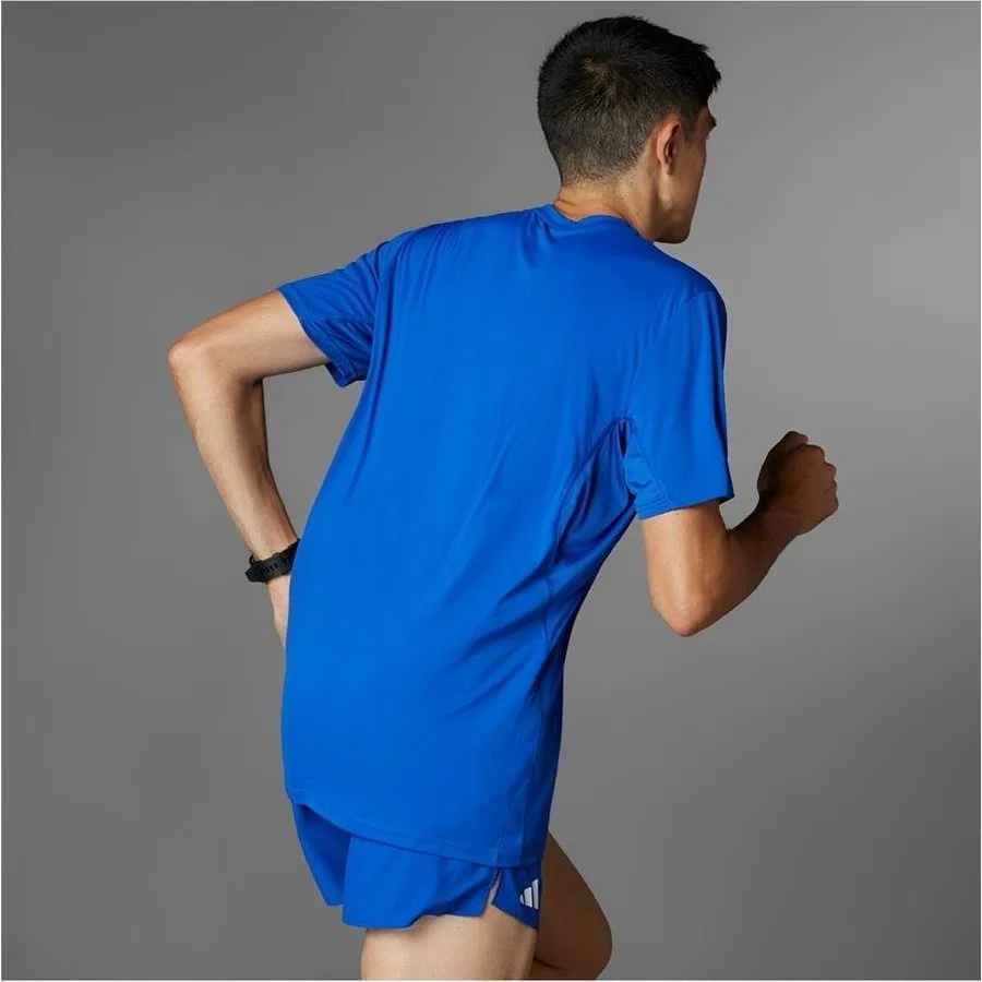 Футболка спортивная с коротким рукавом Adidas Adizero E Tee IT1469, Синий — фото 2