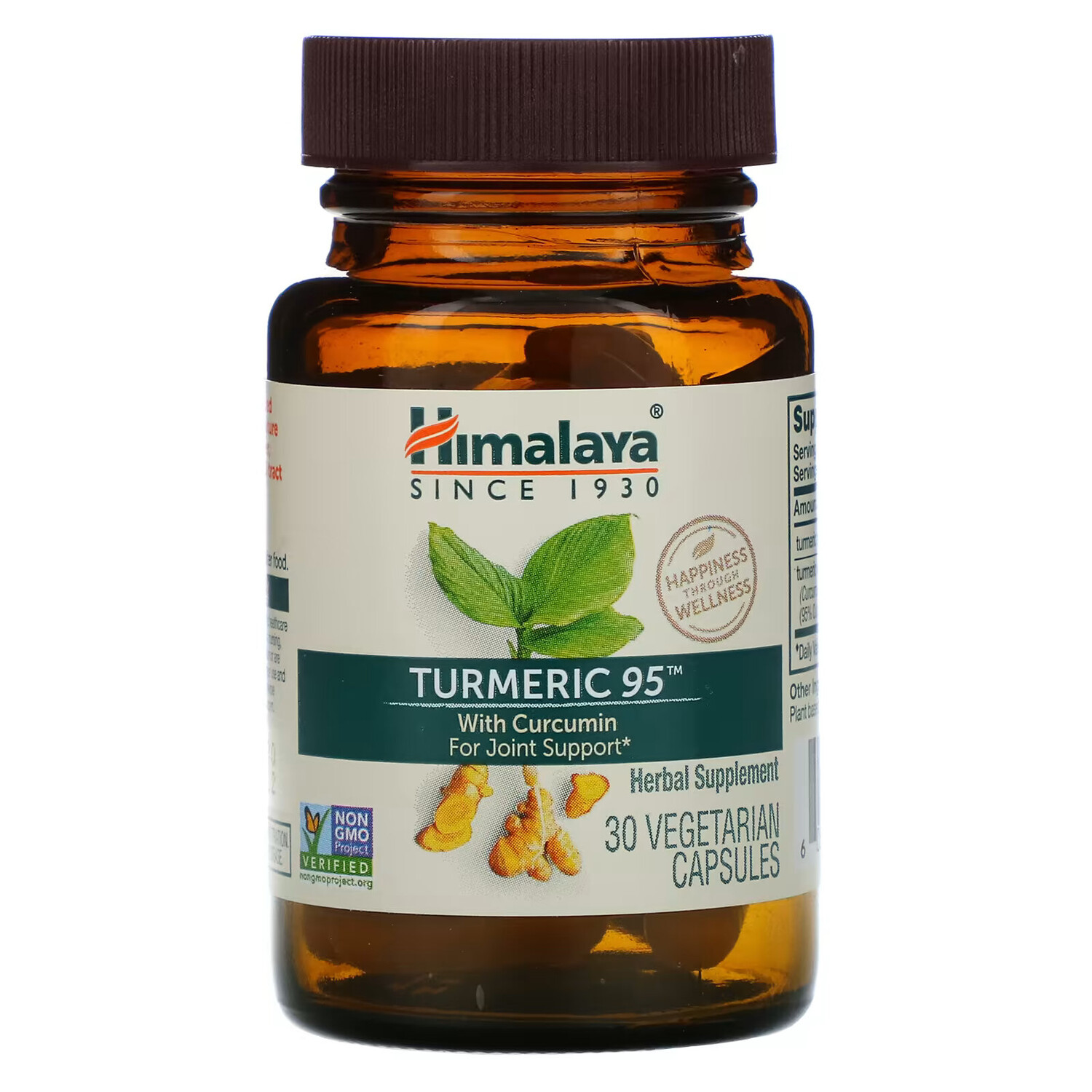 

Himalaya, Turmeric 95 с куркумином для поддержки суставов, 30 растительных капсул