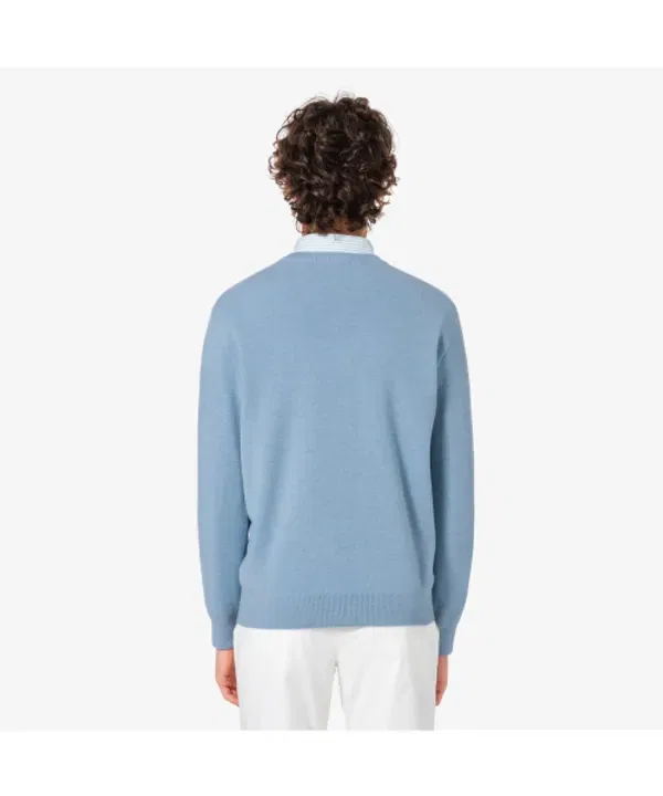 Свитер базовый круговой ворот, ah596e-55n, Lacoste, черный — фото 3