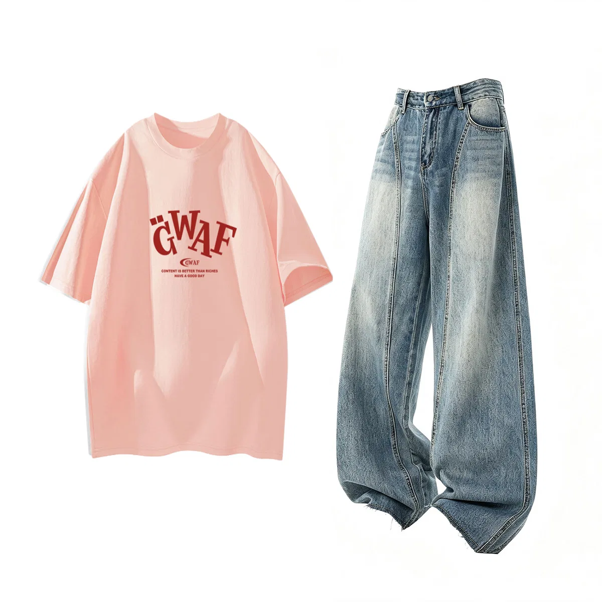 Детский спортивный комплект с круглым вырезом Casual Sportswear GWAF, Белый/Синий — фото 4