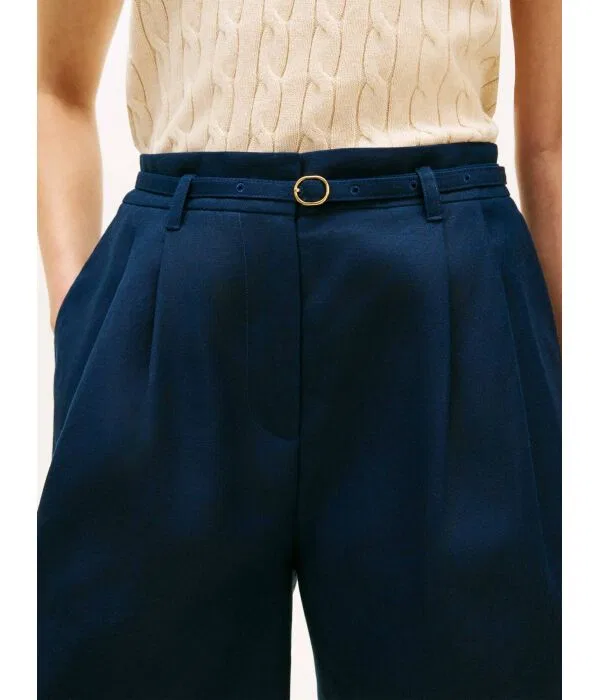 Женские шорты с добавлением льна Tommy Hilfiger, Blu Marino — фото 4