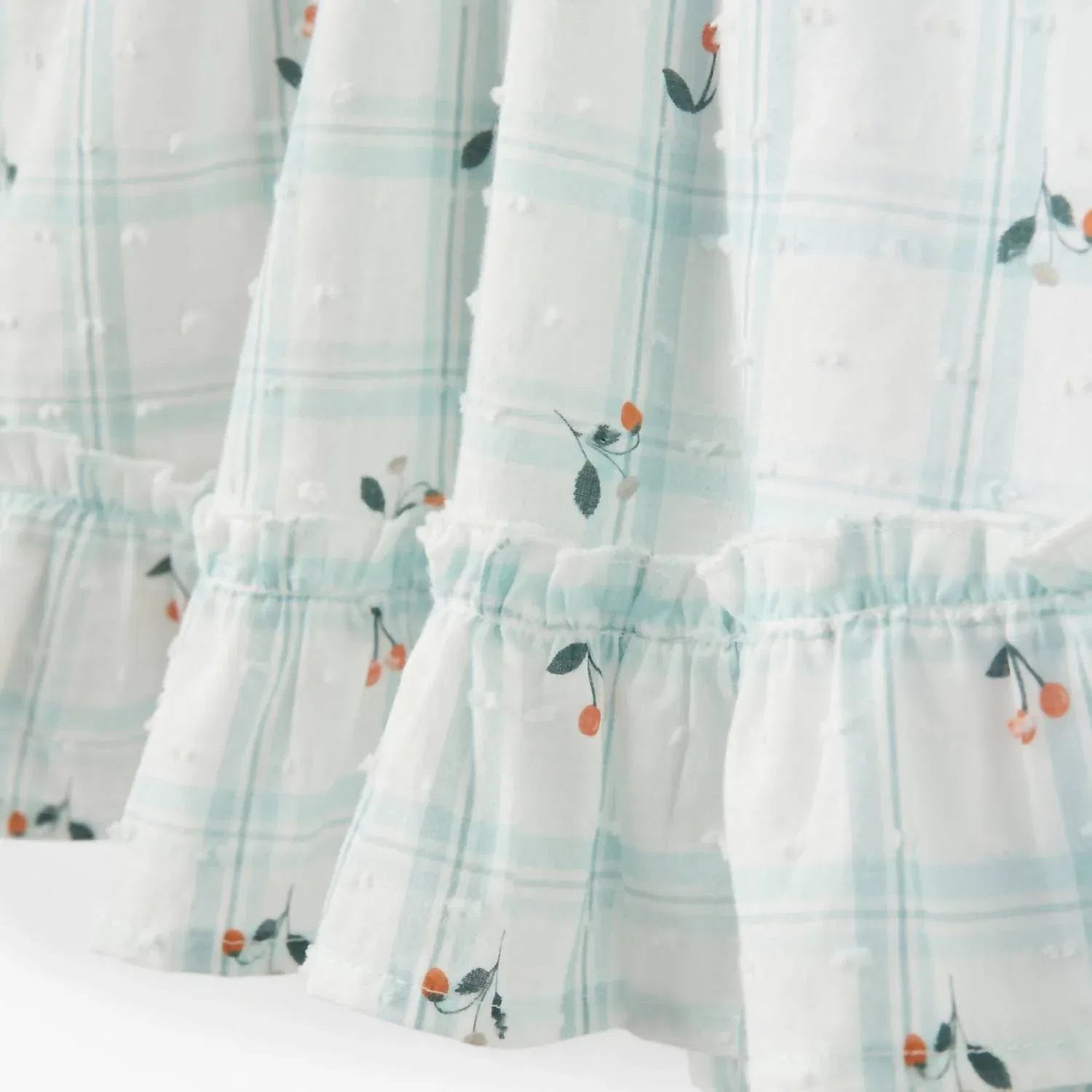 Детское платье-сарафан для девочек с принтом и панталонами Strawberry Picnic Swiss Dot Elegant Baby, Aqua — фото 3