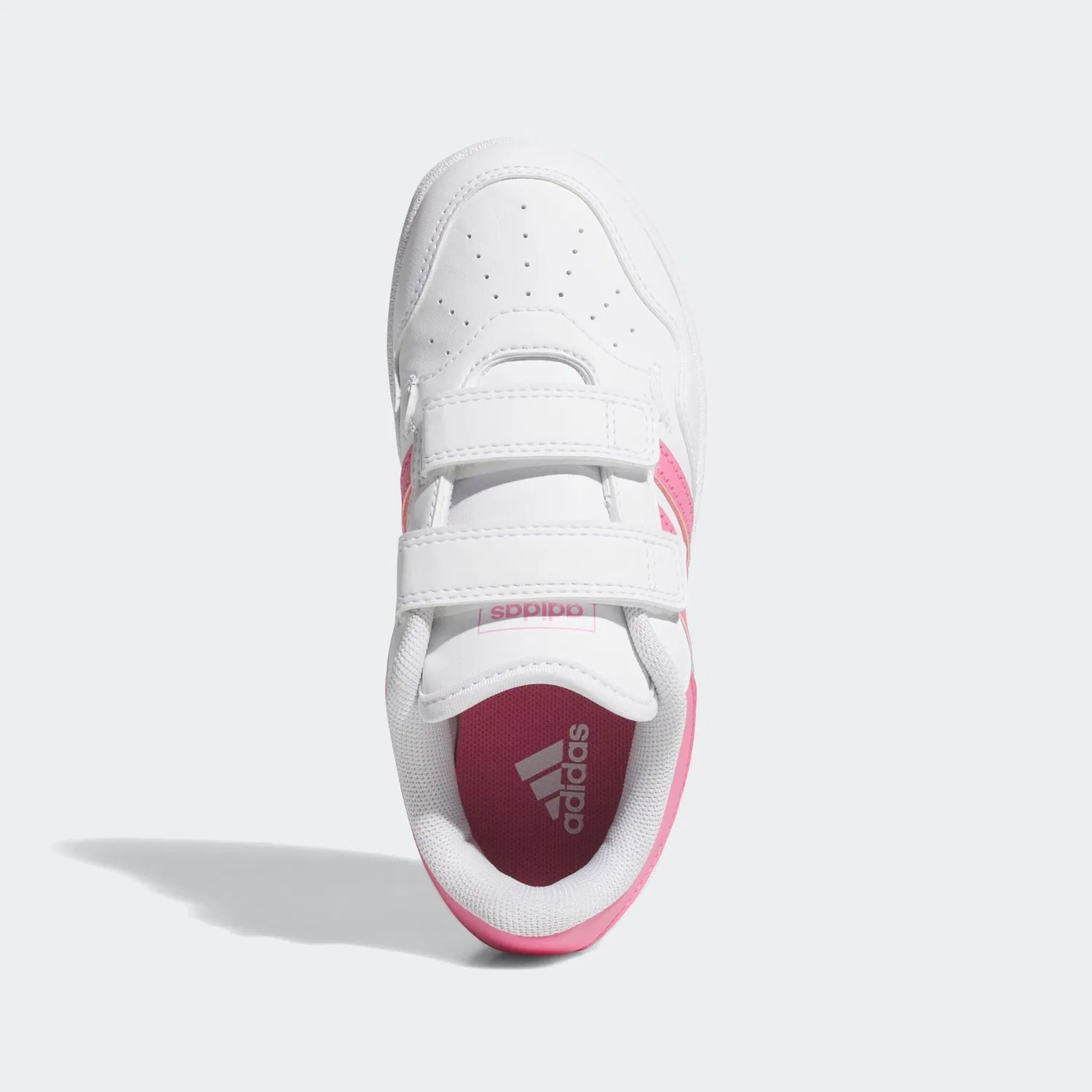 Детские кроссовки на липучках Hoops 4.0 Adidas, Cloud White/Pink Fusion/Grey Two — фото 4