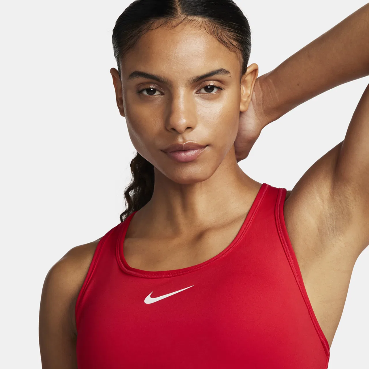 Спортивный бюстгальтер женский Dri-FIT Swoosh Medium Support Bra Nike, цвет University Red/White — фото 3